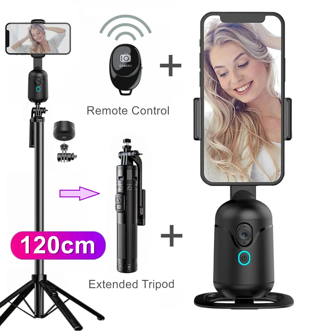 360 Rotation Auto Face Tracking Phone Holder Tripod